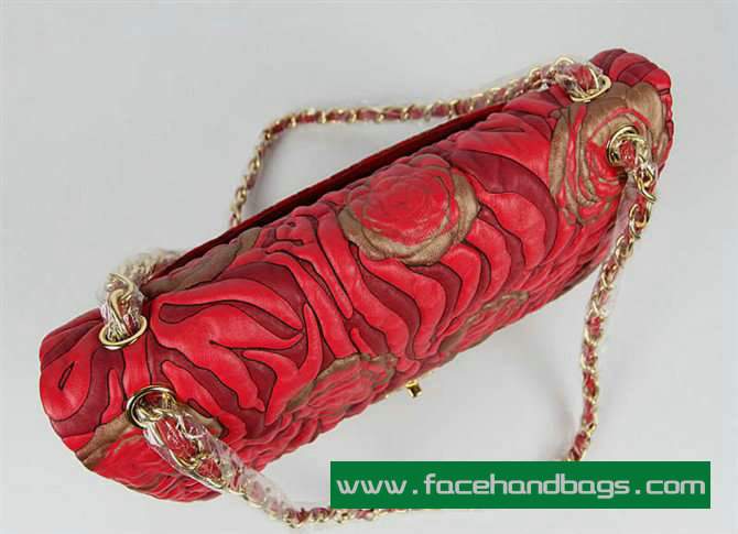 Chanel 2.55 Rose Handbag 50136 Gold Hardware-Red Gold